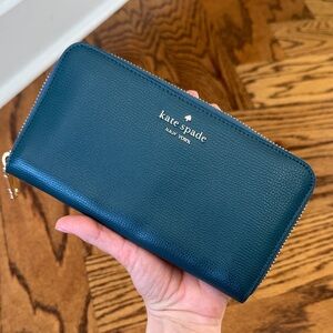 Kate Spade Teal Zip-Around Wallet